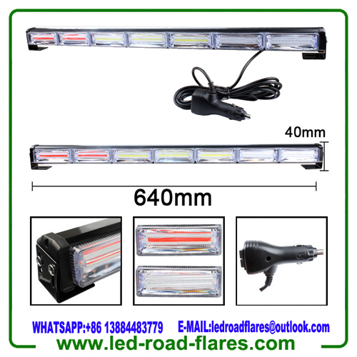 Red White Blue Led Strobe Emergency Flashing Warning Light Bar 64cm 25 Inch Police Emergency Strobe Lights Bar