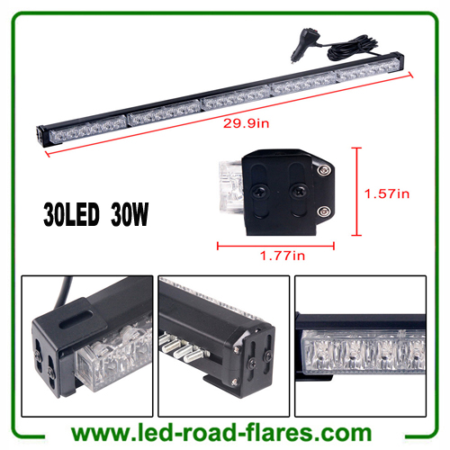 30W 30 LED Light Bar Emergency Warning Flash Strobe Lights