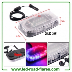 12V 60W 6-COB LED Emergenecy Warning Flashing Lights Amber Hazard Beacon Lights Bar Recovery Strobe Light with Magnetic Base