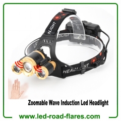 Long Range Zoomable Rechargeable Headlamp Led Headlight Flashlight Head Flashlight Tactical Headlamp Hard Hat Light Waterproof Led Head Lamp