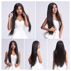 FashionPlus 180% Density Peruvian Virgin Hair Glueless Lace Frontal Wig Pre Plucked for Black Women