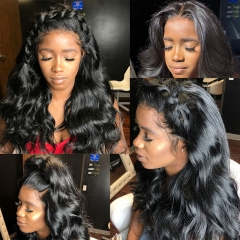 FashionPlus Glueless Silk Base Long  Body Wave Virgin Brazilian Natural Human Hair HD Full Lace Wig