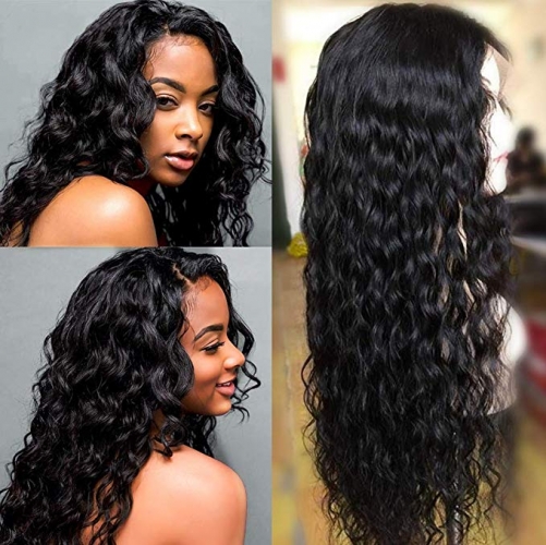 FashionPlus Raw Unprocessed Virgin Hair Curly Wave Lace Front wig Bleached Knots Pre Plucked Hairline