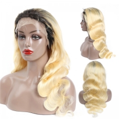 FashionPlus 1B/613 Blonde Body Wave Glueless Lace Front Wigs  Pre Plucked with Baby Hair