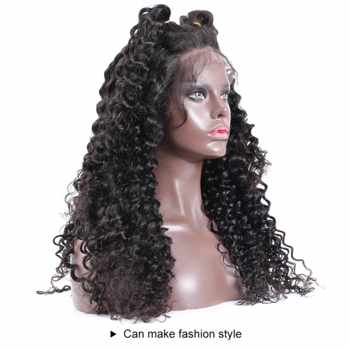 FashionPlus Deep Wave Peruvian Virgin Hair 13*4 Lace Front  Human Hair Wigs 180% Density