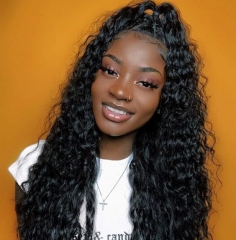 FashionPlus Peruvian Virgin Hair Glueless 360 Lace Frontal Wig 210% Density For Black Women