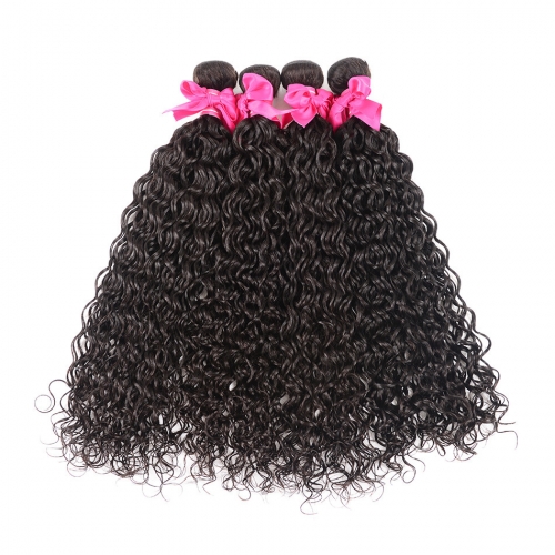 FashionPlus Hair 7A  Brazilian  Water Wave Tangle Free 4Bundles Wholesale Virgin Hair Weave Bundles