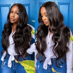 FashionPlus Hair Hight Density Body Wave Peruvian Hair Full Lace Wigs  Pre Plucked With Baby Hair