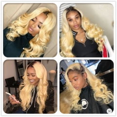 FashionPlus 1B/613 Blonde Body Wave Virgin Malaysian Lace Front Wigs Pre Plucked with Baby Hair