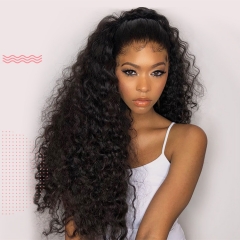  FashionPlus Hair Unprocessed Peruvian Hair Full Lace Wigs Natual Color Curly Wave Glueless Wig Pre plucked