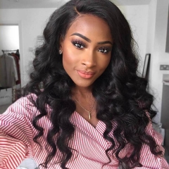 FashionPlus Good Cheap Glueless Loose Wave Peruvian Virgin Hair 360 Lace Front Wig With Baby Hair