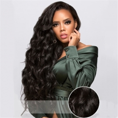 FashionPlus Glueless Silk Base Long  Body Wave Virgin Brazilian Hair HD Full Lace Wig