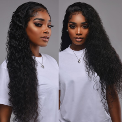 FashionPlus 180% Density Malaysian Virgin Hair 13*4 Lace Front Wigs wet and wavy human hair wig