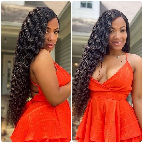 FashionPlus Virgin Brazilian Hair Full Lace Wigs With Baby Hair Wet And Wavy Wigs with bleached knots