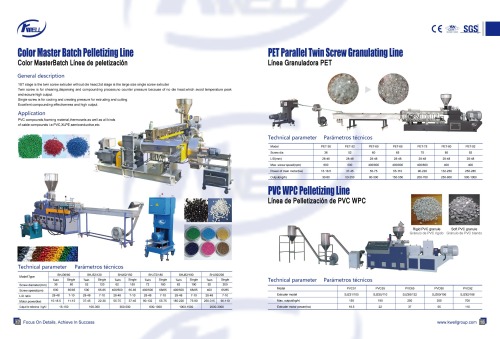 PVC WPC Pelletizing Granulating Machine Line/ Línea de Pelletización de PVC WPC