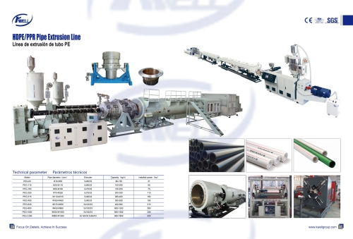 HDPE/PPR Pipe Extrusion Line/ Línea de extrusión de tubo PE