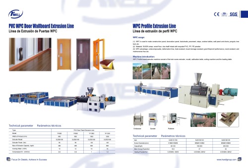 PVC WPC Door Wallboard Extrusion Line/Línea de Extrusión de Puertas WPC