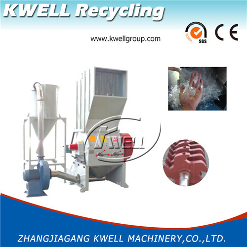 PC1000 75HP PE film crusher with air blower suction discharging Kwell