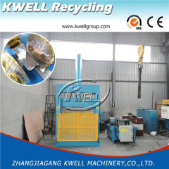 Hydraulic guillotine cutter for rubber tire plastic roll block