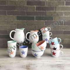 手绘五角星陶瓷餐具系列