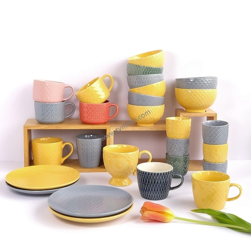 Ceramic Embossed Tableware