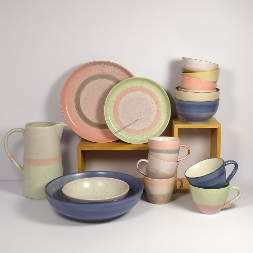 Matt speckle hand-painted ceramic tableware set