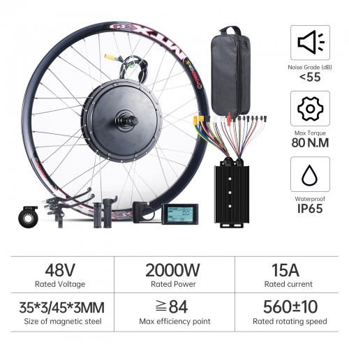 48v 2000W Rear Hub Motor , 26Inch  Rear Wheel Electric Bike Conversion Kit【UK Stock】
