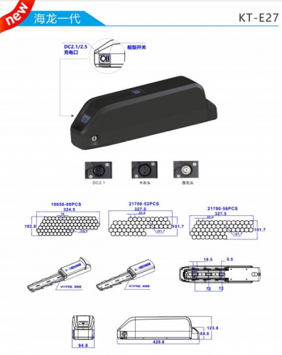 K027 48V 20AH BMS30A LG5000 Hailong EBike Battery for 0-1000W Motor Ship from China