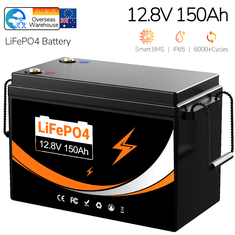 12.8V 150Ah High Power Deep Cycle Rechargeable LiFePO4 Battery for Solar System, Home Energy, RVs, Marine