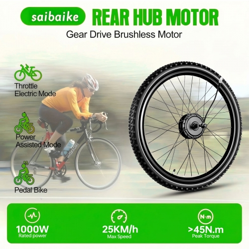 Bafang 60V 1000W 27.5Inch Brushless Rear Wheel hub Motor Kit Electric Bike Conversion Kit Deluxe Version【UK ONLY】