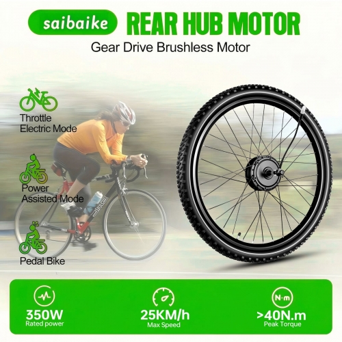 Bafang 60V 350W 27.5Inch Brushless Rear Wheel hub Motor Kit Electric Bike Conversion Kit 【UK ONLY】
