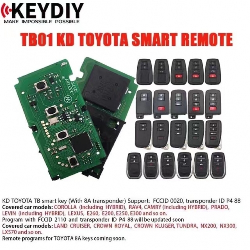 KEYDIY  TB01 KD TOYOTA SMART REMOTE KEY