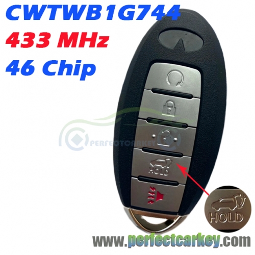 CWTWB1G744 433MHz 46 Chip Smart Key for Infiniti
