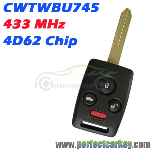 CWTWBU745 433MHz 4D-62 Chip Remote Head Key for Subaru Tribeca Legacy