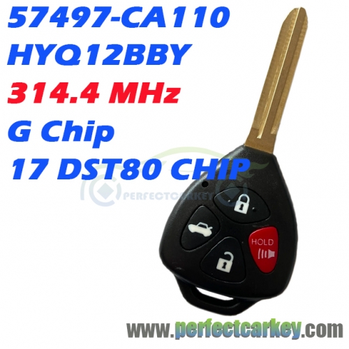 HYQ12BBY / 57497-CA110 314.4MHz G Chip Remote Head Key for Subaru BRZ