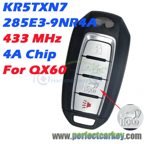 285E3-9NR4A / KR5TXN7 433MHz 4A Chip Smart Key for Infiniti QX60