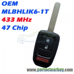 OEM MLBHLIK6-1T 433MHz 47 Chip Smart Key for Honda