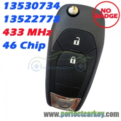13530734 13522778 433MHz 46Chip Flip Remote Key for Chevrolet Holden Colorado