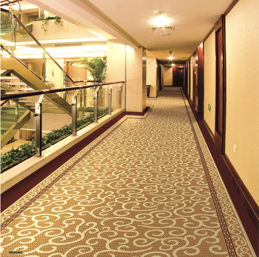 100%Nylon printed carpet roll for hotel auditorium, printed fabric carpet