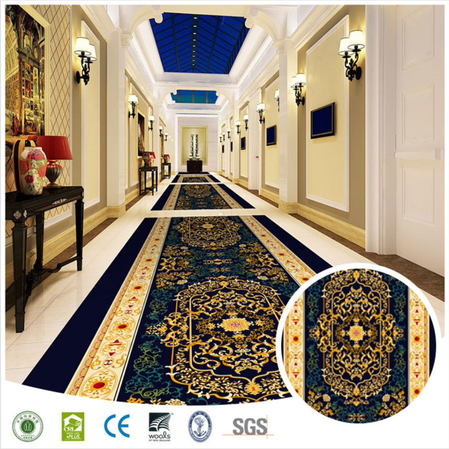 Luxury 5 Star Hotel Runner Corridor Carpet With Iran Machine Made Technics