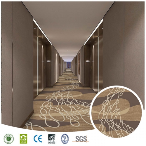 Striped wall to wall carpet roll for corridor , auditorium, hotel room, simple pattern carpet