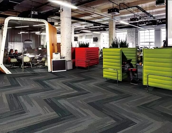 Office tile carpet laying method