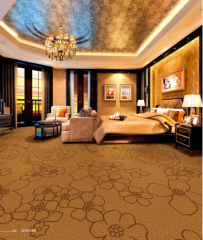 Nylon Printed Carpets For Hotels Blue And Grey Custom Design Wall To Wall Carpet Flooring