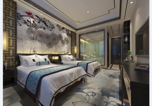 100% PP Material Grey Color Pattern Design Luxury Hotel Guestroom Carpets