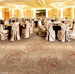 Banquet Hall Flooring Nylon Printed Carpet Luxury Pattern Design For 5 Star Hotel