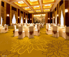 Banquet Hall Flooring Nylon Printed Carpet Luxury Pattern Design For 5 Star Hotel