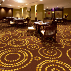 Nylon Printed Carpets For Hotels Blue And Grey Custom Design Wall To Wall Carpets