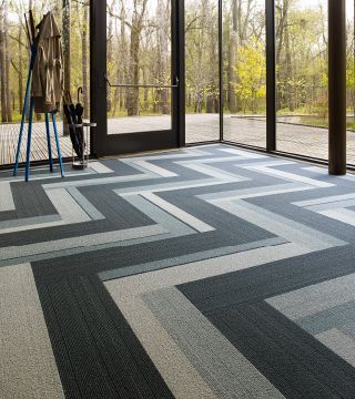 How to lay carpet tiles as follows
