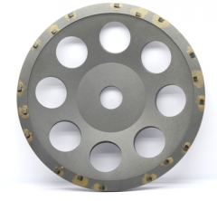 PCD cup wheel for concrete floor preparation
