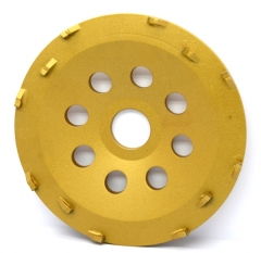 PCD cup wheel for concrete floor preparation